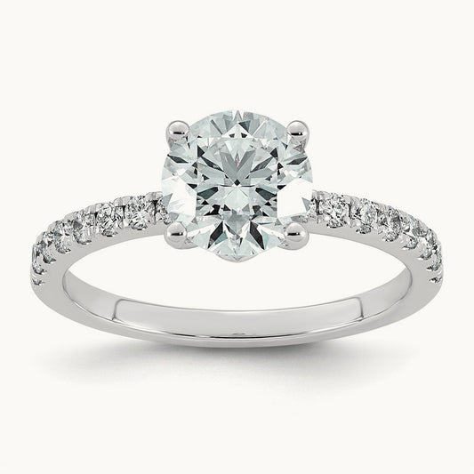 Round Center Ring, 1.75 ct tw Lab-Grown Diamond