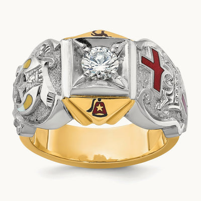 14ktt IBGoodman Men's Enameled & Dia Knights Templar Shriner's Ring