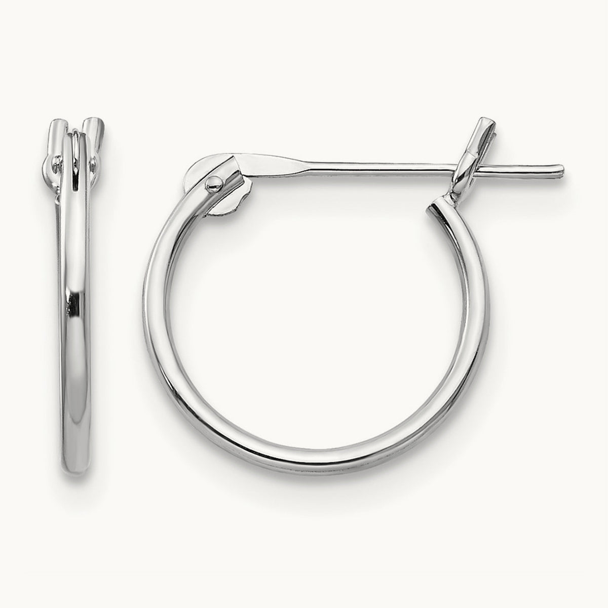 Endless Hoop Earrings — 14K White Gold, 1mm