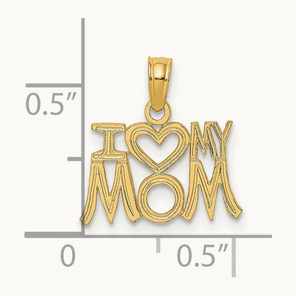 I HEART MY MOM Charm — 14K Yellow Gold