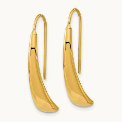 Polished Wire Hollow Earrings, 14K