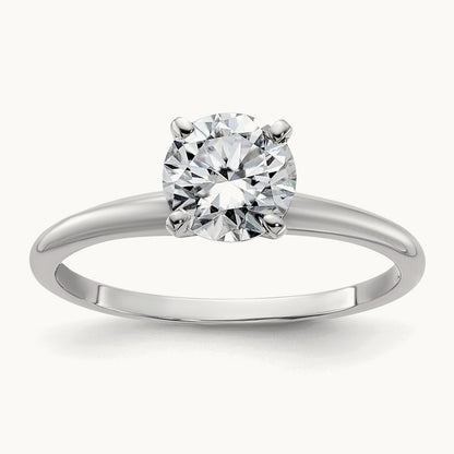 Round Solitaire Engagement Ring, 3.00 ct tw Lab-Grown Diamond — 14K White Gold