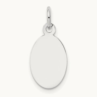 Plain .027 Gauge Oval Engravable Disc Charm — 20mm