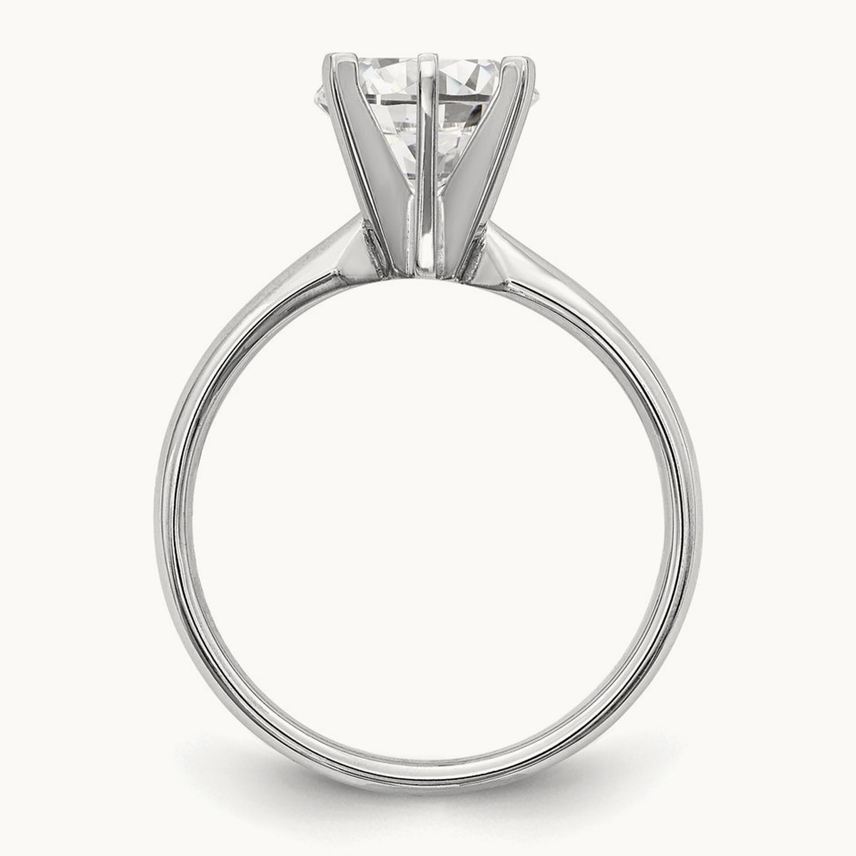 1ct. Lightweight Comfort-Fit 6-Prong Ring Mounting, 14K White Gold