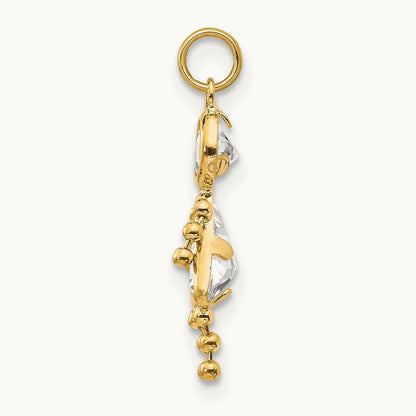 April Girl Birthstone Charm, 14K