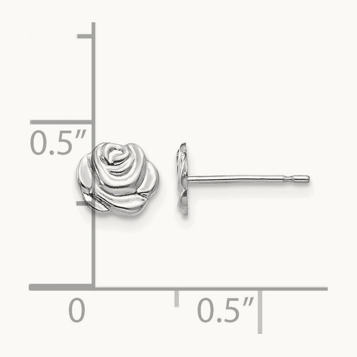 Madi K Polished Rose Post Earrings, 14K White Gold