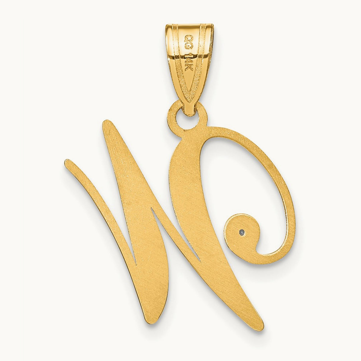 Script Initial Pendant with Diamond — W