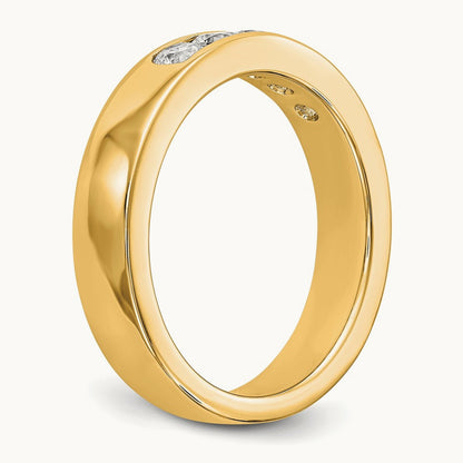 5-Stone Diamond Channel Band — 14K Yellow Gold, 6