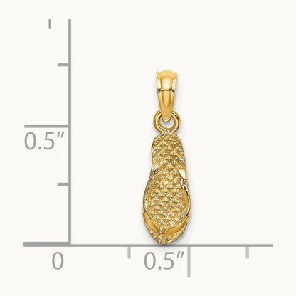 3D CAPTIVA Flip-Flop Charm, 14K