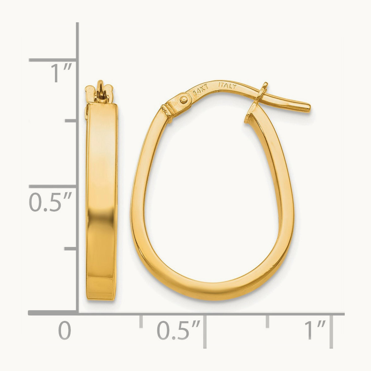 Polished U-Shape Hoop Earrings — 14K Yellow Gold