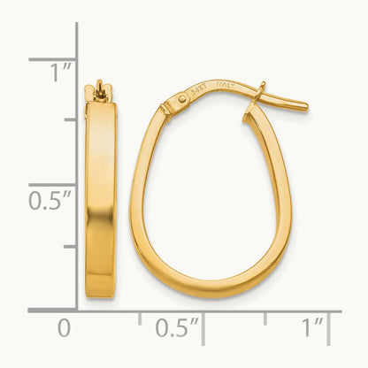 Polished U-Shape Hoop Earrings — 14K Yellow Gold