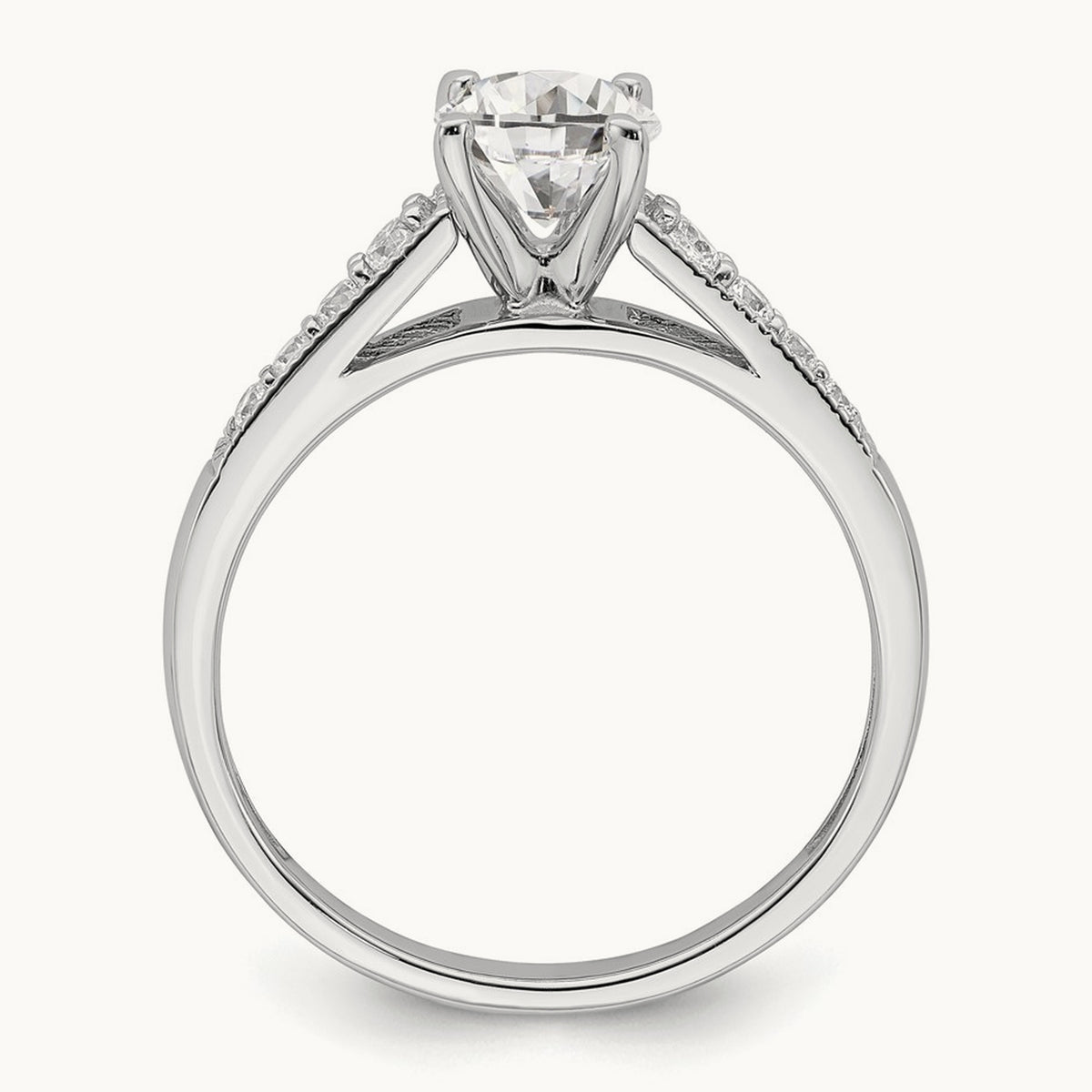 1ct Round Semi-Mount Engagement Dia Ring, 14K White Gold