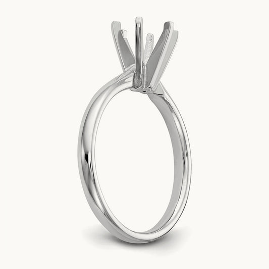 1ct. Lightweight Comfort-Fit 6-Prong Ring Mounting, 14K White Gold
