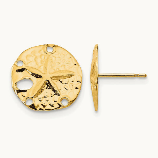 Sand Dollar Post Earrings — 12mm