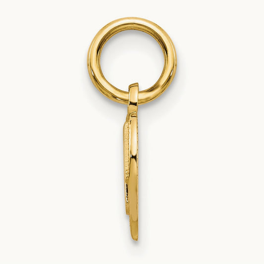 MOM Heart Charm — 14K Yellow Gold