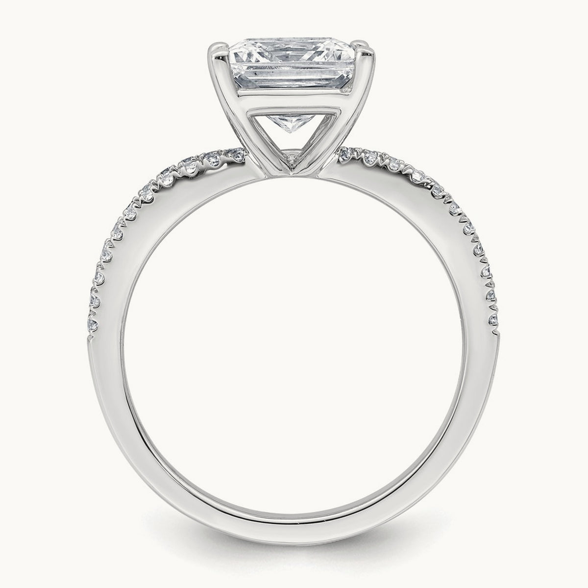 Princess Engagement Ring, 1.25-2.75 ct tw Lab-Grown Diamond — 2 ct, 14K White Gold