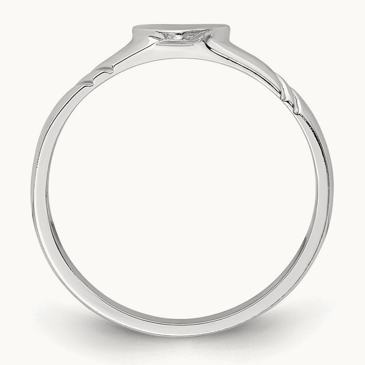 Polished Heart Children's Ring, 14K White
