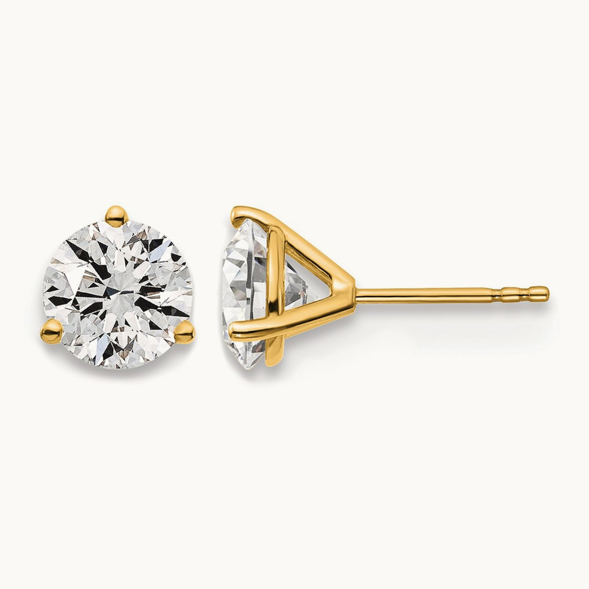 Round Stud Earrings, 0.10-6.00 ct tw Lab-Grown Diamond