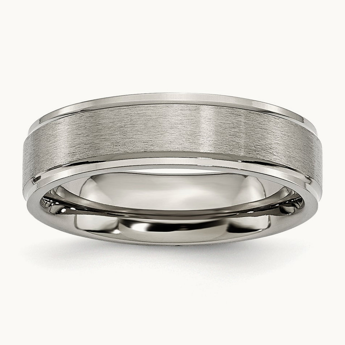Brushed Center Ridged Edge Band — 10