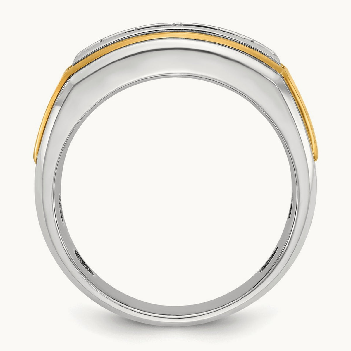 IBGoodman Men's Polished 5-Stone Diamond Ring, 14K Two-tone