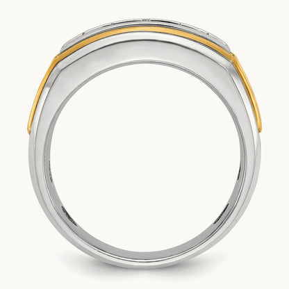 IBGoodman Men's Polished 5-Stone Diamond Ring, 14K Two-tone