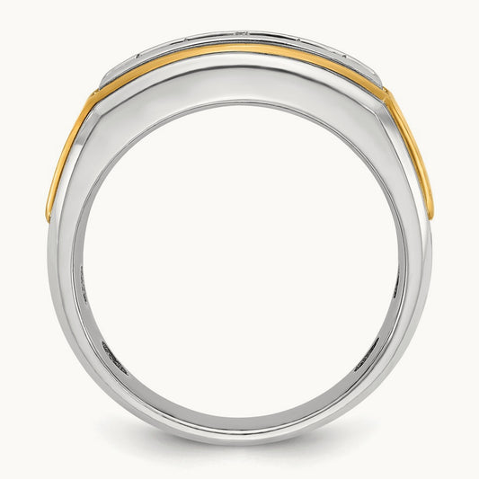 IBGoodman Men's Polished 5-Stone Diamond Ring, 14K Two-tone