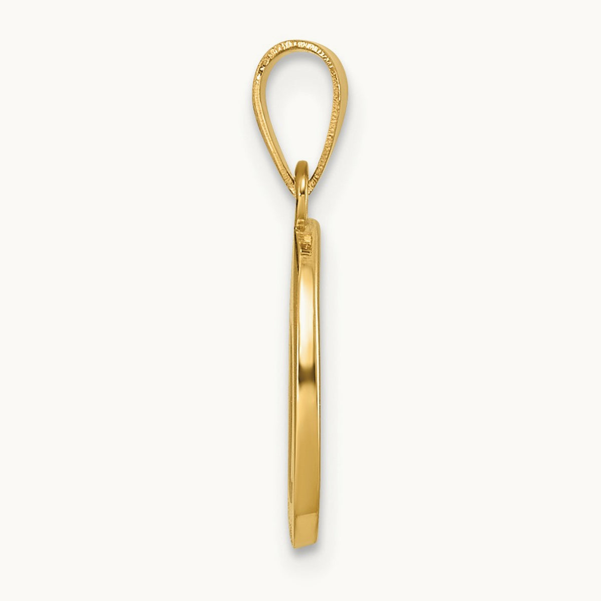 Script Letter O Initial Pendant, 14K Yellow Gold