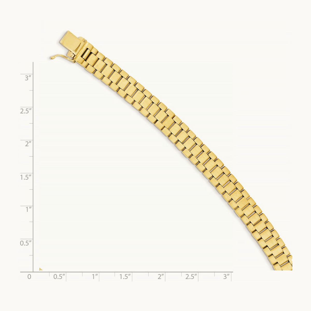 Men's Satin and Polished 8in Link Bracelet, 14K