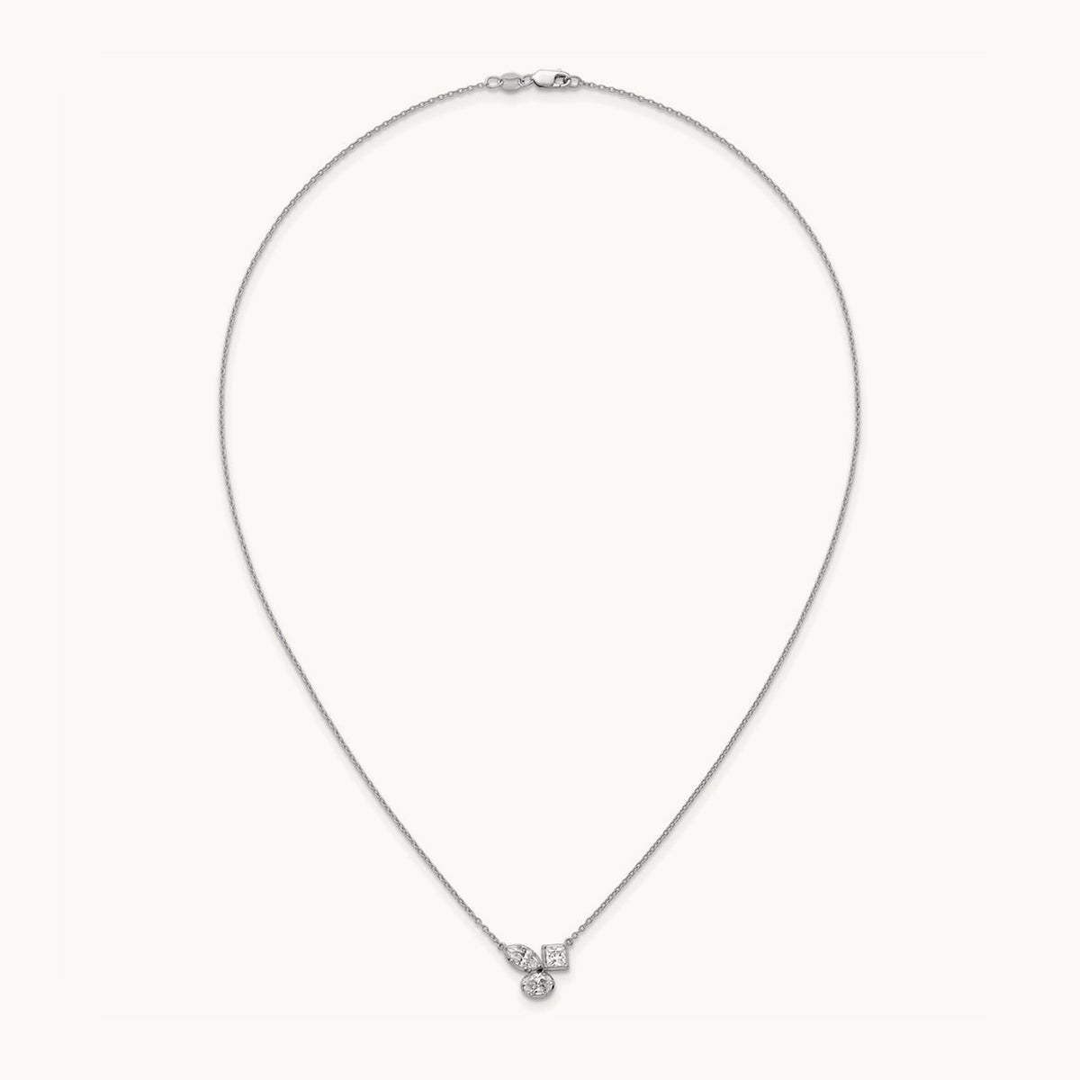 3 Stone Necklace, 1.00 ct tw Lab-Grown Diamond