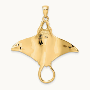 Manta Ray Pendant, 14K