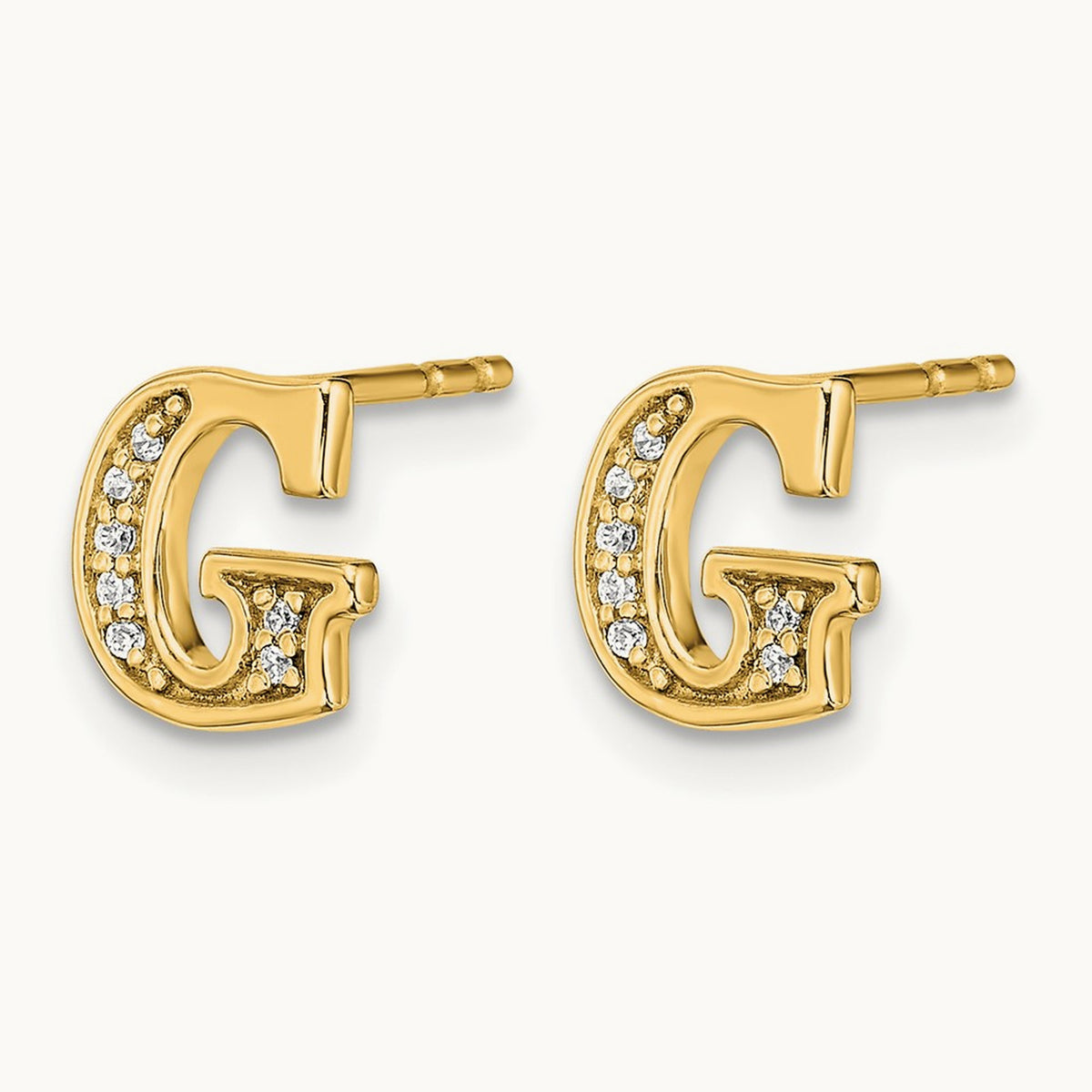 Diamond Earrings — 14K Yellow Gold, 8mm, G