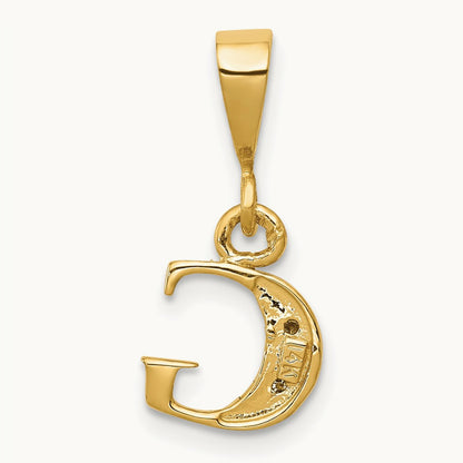 Diamond Letter G Initial Pendant, 14K Yellow Gold with Rhodium