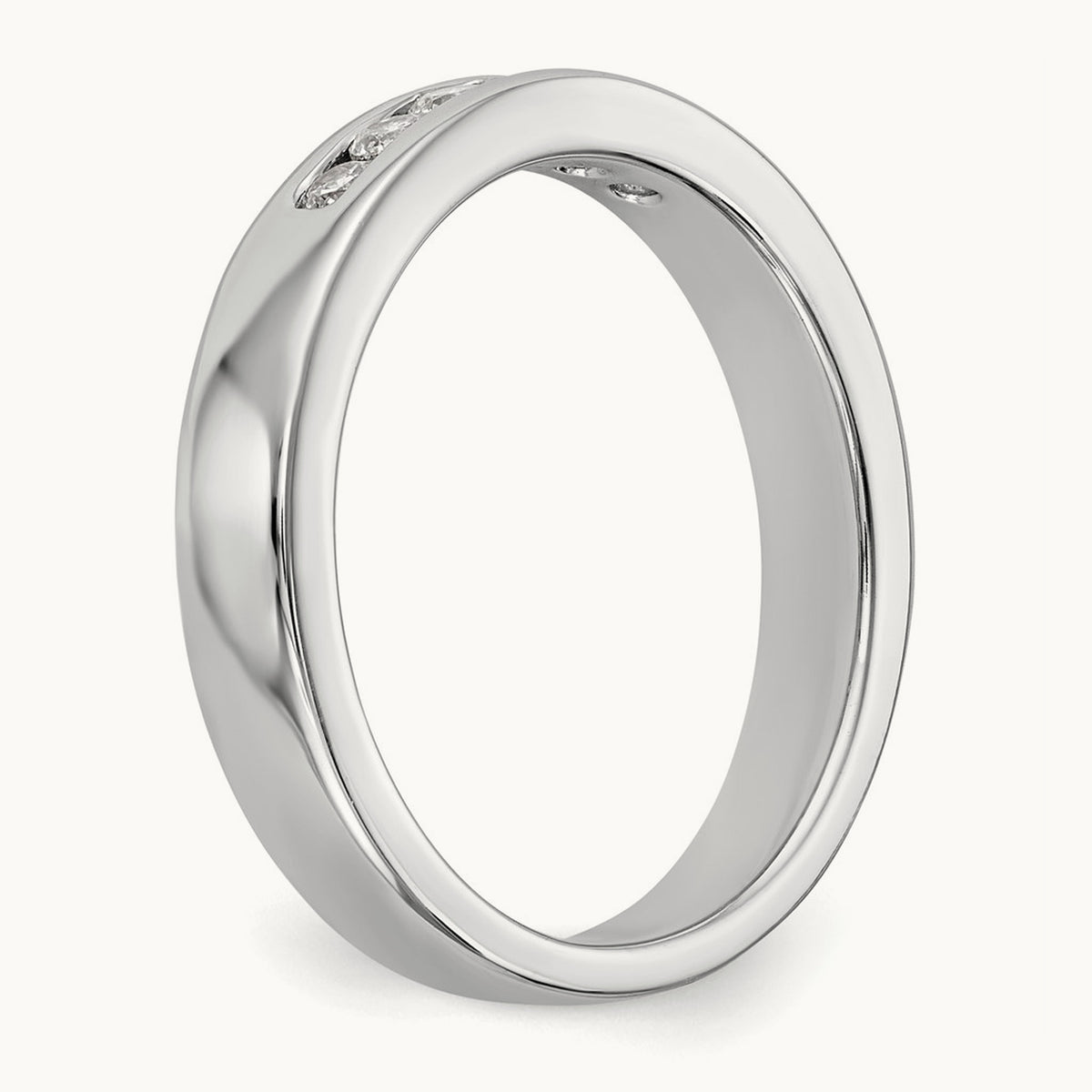 6-Stone Diamond Channel Band, 14K White Gold