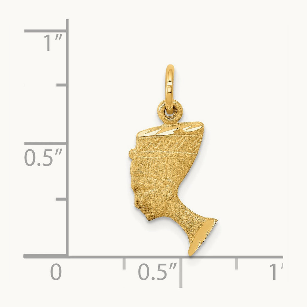 Satin Front / Polished Back Nefertiti Charm, 14K