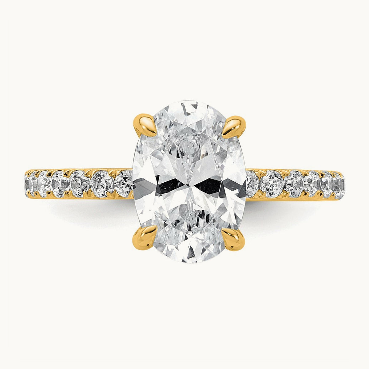 Oval Solitaire Engagement Ring, 1.25-4.50 ct tw Lab-Grown Diamond — 14K Yellow Gold, 7 (3)