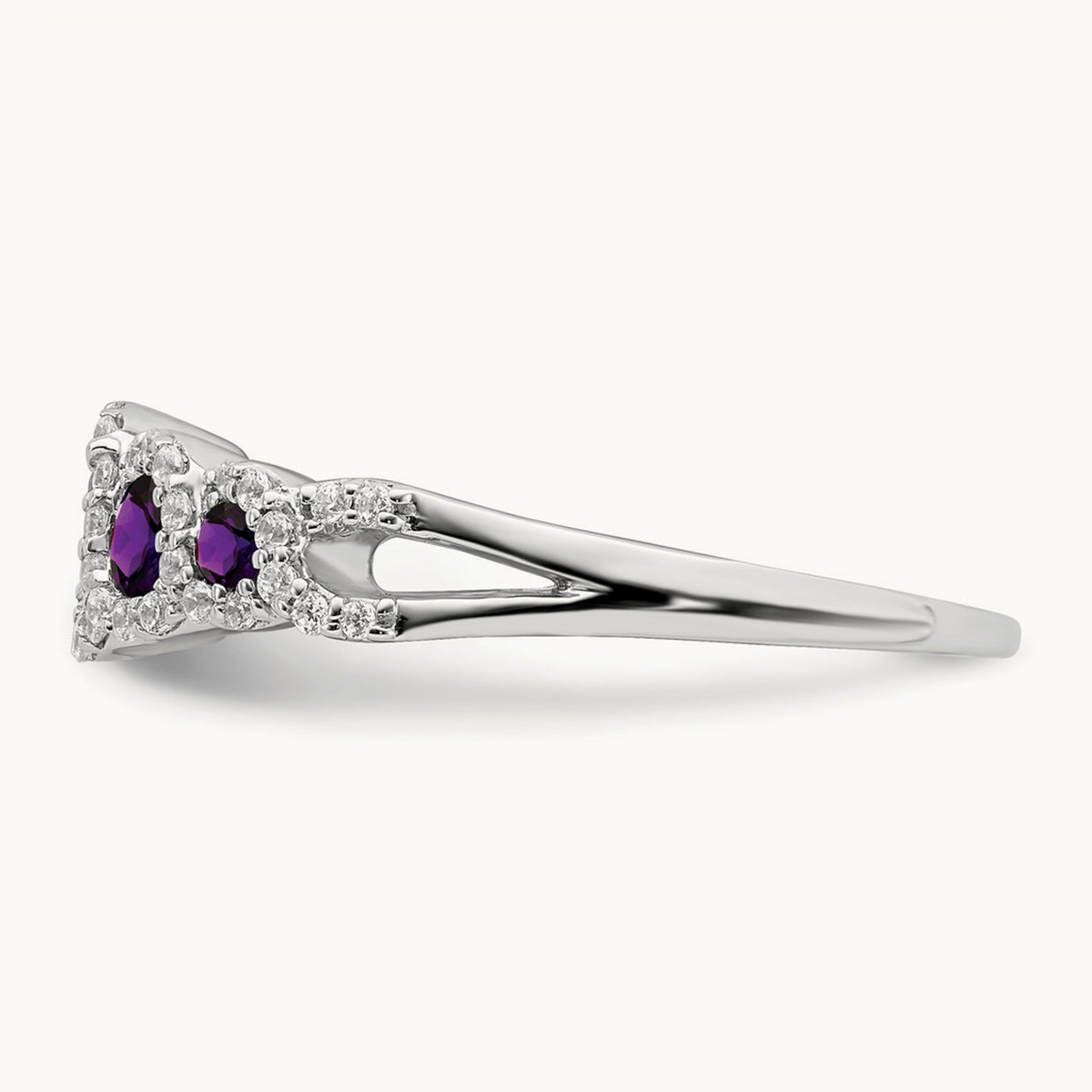 Amethyst and Diamond Ring, 14K White Gold
