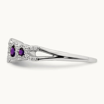 Amethyst and Diamond Ring, 14K White Gold