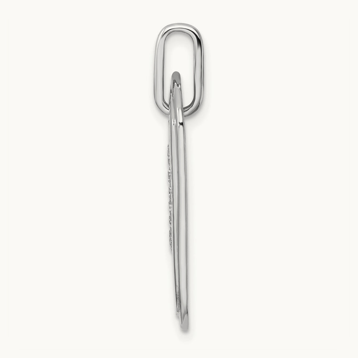 Diamond Dog Tag Charm — 14K White Gold, D