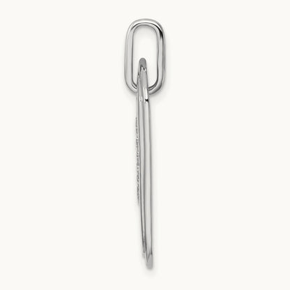 Diamond Dog Tag Charm — 14K White Gold, D
