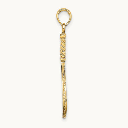 Solid Polished 3-D Tennis Racquet Charm — photo set