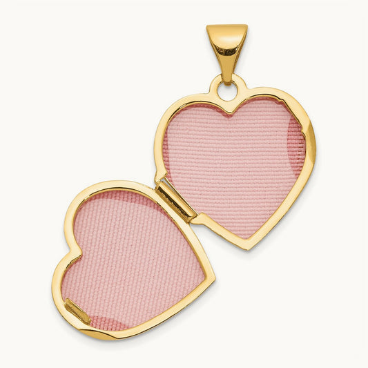 Reversible Floral Love You Always Heart Locket, 14K