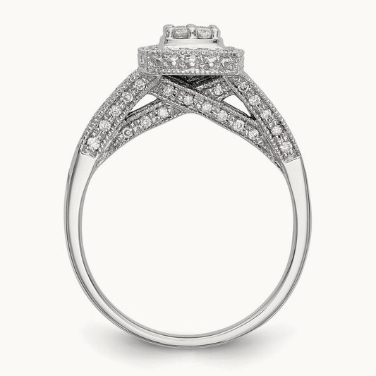 Cluster Engagement Ring, 0.50 ct tw Lab-Grown Diamond