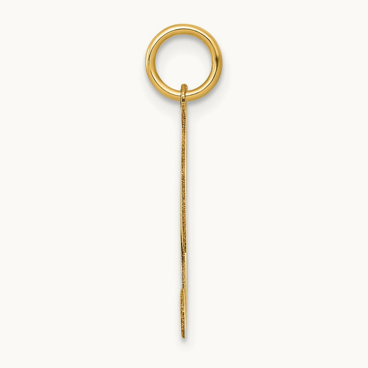 Medium Fancy Script Initial Charm — 14K Yellow Gold, I