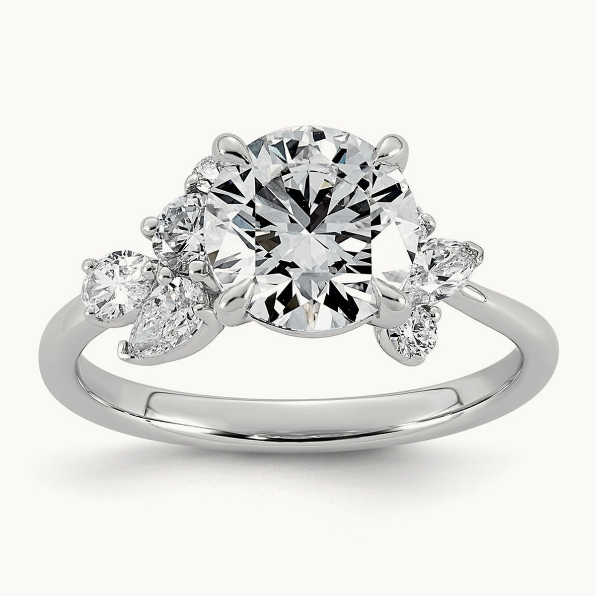 Round Center Ring, 2.50 ct tw Lab-Grown Diamond