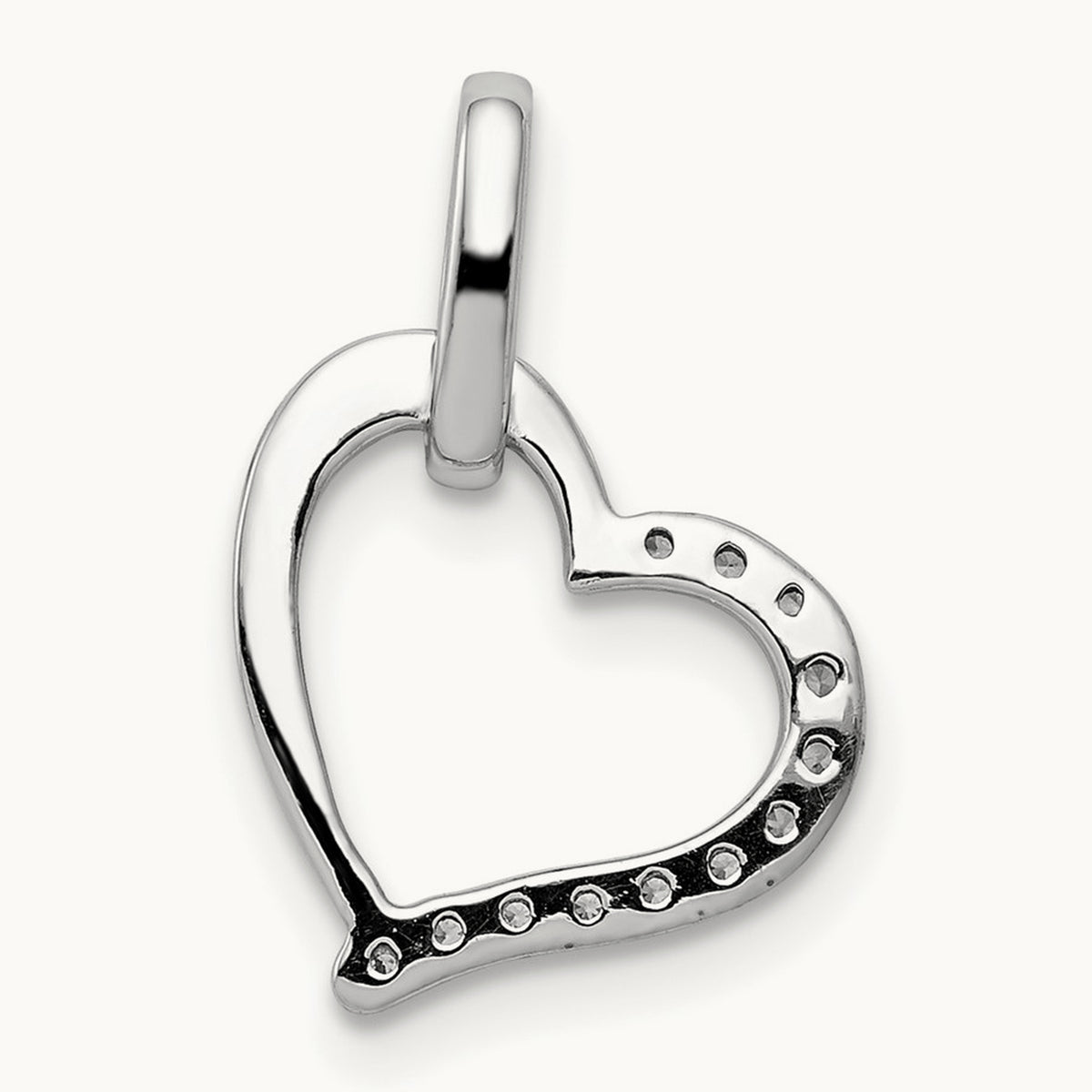 1/15ct. Diamond Heart Pendant, 14K White Gold
