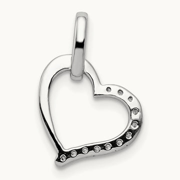 1/15ct. Diamond Heart Pendant, 14K White Gold