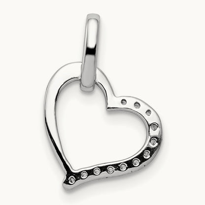 1/15ct. Diamond Heart Pendant, 14K White Gold