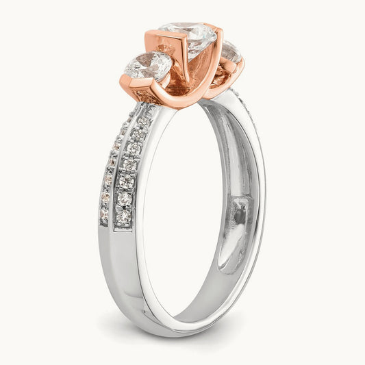 Three Stone Semi-Mount Engagement Ring, 0.15 ct tw