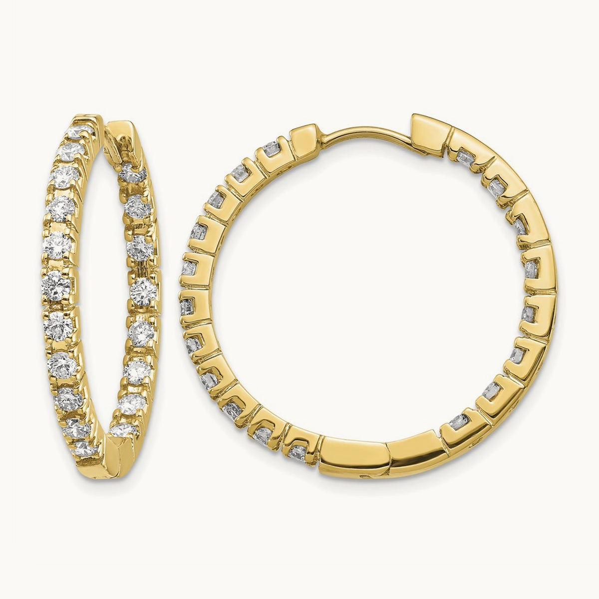 VS Diamond Hinged Hoop Earrings, 14K