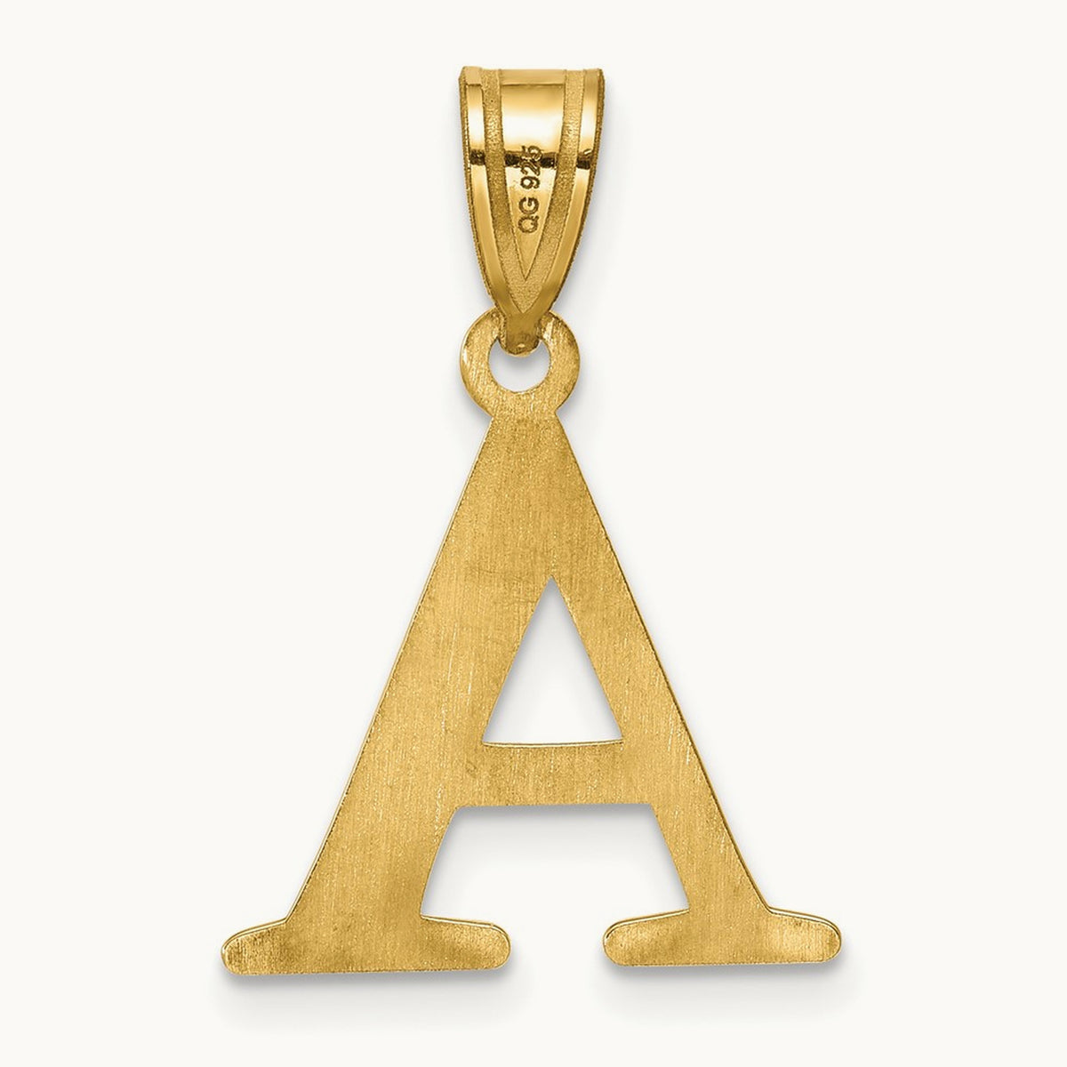 Line Epoxy Initial Pendant, 14K Yellow Gold